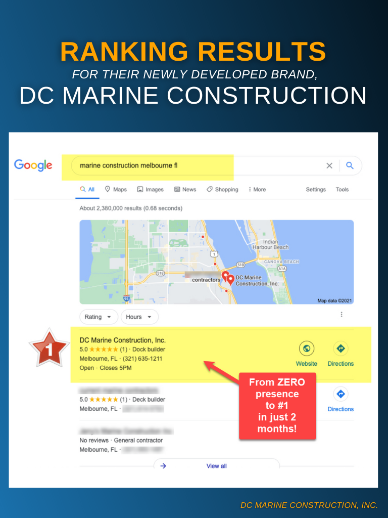 DC Marine & Roofing Ranking Result